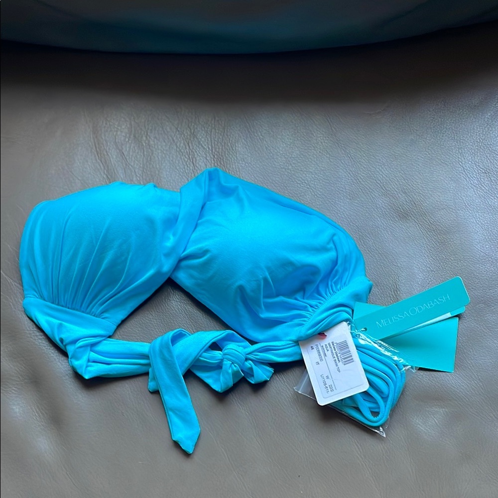 Melissa Odabash Martinique Vibrant Aqua Bikini Top Sz IT 48 NWT